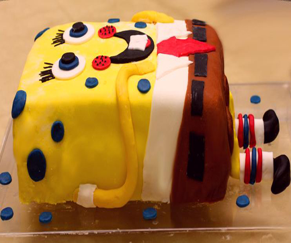 صورة وصفة كيفية طريقة تحضير وعمل كيكة سبونج بوب بالصور | spongebob cake - birthday cakes for kids سهله ولذيذه وسريعه pictures arabian cake recipes in arabic easy