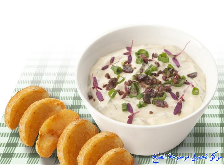 صورة طريقة عمل صوص صلصة تغميسة جبنة الشيدر والثوم المعمر pictures sauce recipe easy