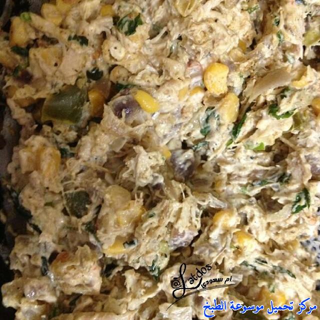 صور طريقة ألذ حشوة الدجاج المطحونة بالذره