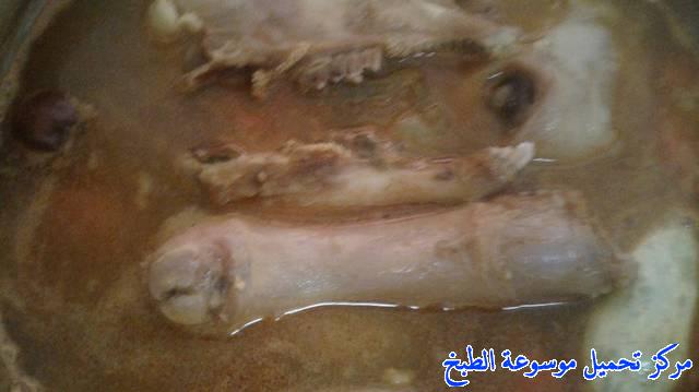 صور وصفة طريقة عمل وطبخ أكلة كوارع العجل ( المقادم ،الهرقمة ,الباجة ,الكرعين ,الهركمة,الكراعين,شوربة العظام,kaware3,trotter soup)